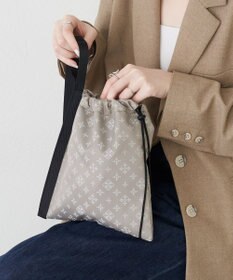 russet ナイロンジャガード巾着ポーチ L(Z-230)