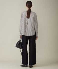 ICB 【洗える】 アルコットストライプ シャツブラウス