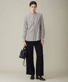 ICB 【洗える】 アルコットストライプ シャツブラウス