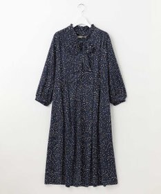 自由区 【XSサイズ～/洗える】フローイングドットプリント ワンピース