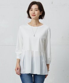 J.PRESS LADIES 【WEB限定カラーあり】スムースジャージー フレアー カットソー ホワイト系