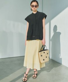 組曲 【先行予約】スムースクロス ピンタックブラウス