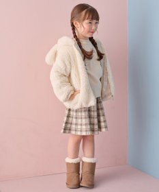 ANY KIDS フェイクムートン リボン ブーツ