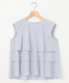 組曲 【WEB限定】コットンレーヨンシャーティングノースリーブ ブラウス