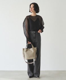 russet エンボスモノグラム2WAYミニトートバッグ(CE-1672-WEB)