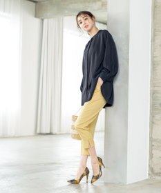 Tiaclasse 【洗える】スリットテーパードパンツ