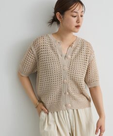 CRAFT STANDARD BOUTIQUE ハーフスリーブメッシュニットカーディガン