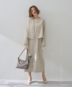 YECCA VECCA パールチャーム付きリボンベルトバッグ