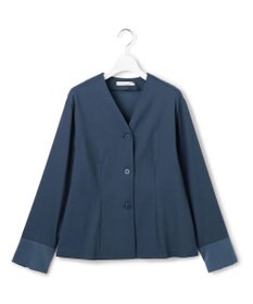 ICB 【CLASSY.掲載・裏起毛】 ウォームサテン カーディガンブラウス