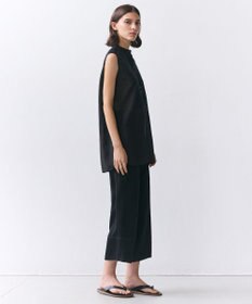 BEIGE， CASSITER / リネンブレンド サテンクロップドパンツ