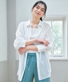 ANY L シアーストライプシャツ