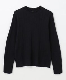 ANY 【洗濯機可/吸湿発熱】フリルネックリブニット