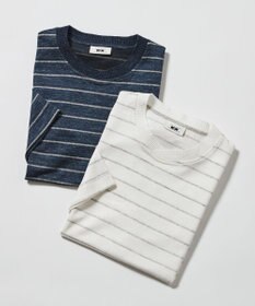 JOSEPH ABBOUD 【清涼感/吸水速乾】リネンハニカムボーダーＴシャツ