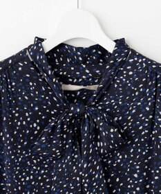 自由区 【XSサイズ～/洗える】フローイングドットプリント ワンピース