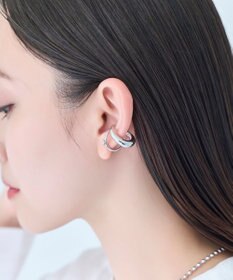 Phoebe ドレッシングビジューイヤーカフ　シルバー/片耳