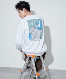 WEGO 【ユニセックス着用ITEM】ガールイラストグラフィックプルオーバー