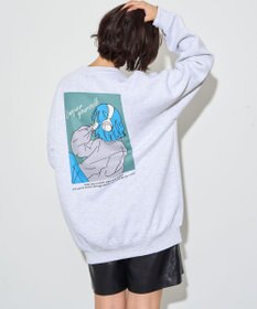 WEGO 【ユニセックス着用ITEM】ガールイラストグラフィックプルオーバー