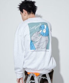 WEGO 【ユニセックス着用ITEM】ガールイラストグラフィックプルオーバー