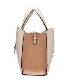 style code 【MERCURYDUO/マーキュリーデュオ】両アオリポケットサイド配色大開き開口 超軽量ハンドバッグ キーチャーム付