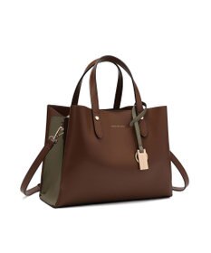 style code 【MERCURYDUO/マーキュリーデュオ】両アオリポケットサイド配色大開き開口 超軽量ハンドバッグ キーチャーム付