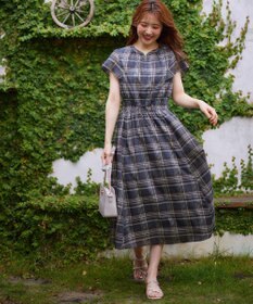 ANY SIS 【洗える】シアーチェック ワンピース