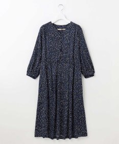 自由区 【XSサイズ～/洗える】フローイングドットプリント ワンピース