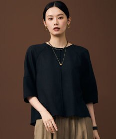 自由区 L 【人気素材・NEWデザイン】ラスティックメッシュラグランスリーブ ブラウス