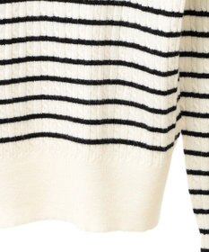 Green Parks プチケーブルクルーネックニットプルオーバー