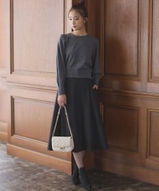 組曲 L 【前後着用可】BOREROタックプルオーバー ニット