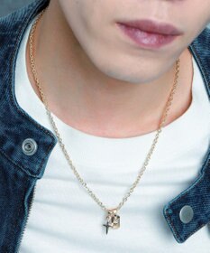 WEGO Mラインストーンダブルモチーフネックレス