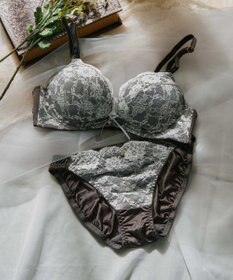 San-ai Resort（三愛水着楽園） 【northerly bra フィットシリーズ 脇胸すっきり】アミアゲレースアップ ブラジャー＆ショーツSet B～Fカップ