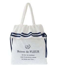 Maison de FLEUR ラインリボンジャカードトートバッグ