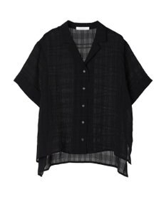 Green Parks シアーチェック開襟ブラウス