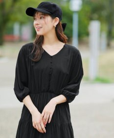 Tiaclasse 【2WAY・洗える】パフスリーブティアードマキシワンピース