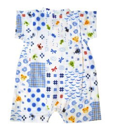 MIKI HOUSE HOT BISCUITS 【ミキハウス】【50-80cm】パッチワーク柄 プッチー甚平オール