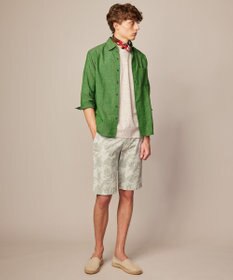 JOSEPH ABBOUD 【イタリア素材/製品染め】ボタニカルヘリンボンプリント ショーツ