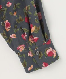 組曲 S カッティングローズプリント フリルブラウス