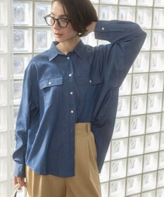 WEGO 【ANGIE VINTAGE】シアーデニムレギュラーカラーシャツ