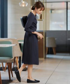 Tiaclasse L 【洗える】アシンメトリータックフレアワンピース