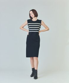 GRACE CONTINENTAL ボーダーパールワンピース