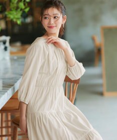 Tiaclasse 【2WAY・洗える】パフスリーブティアードマキシワンピース