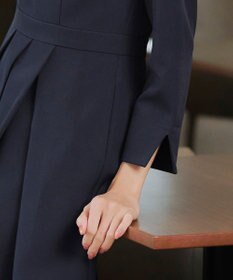 Tiaclasse L 【洗える】アシンメトリータックフレアワンピース