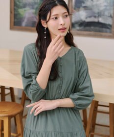 Tiaclasse 【2WAY・洗える】パフスリーブティアードマキシワンピース