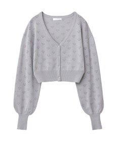 Green Parks ・ｓｗｉｎｇ　ｂｙ　ハート柄スカシニットカーディガン