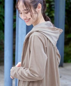 Tiaclasse L 【洗える】ベロアショートパーカー