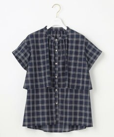 ANY SIS L 【洗える】バンドカラーレイヤード ブラウス