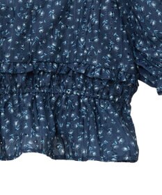 earth music&ecology フラワー刺繍フリルヘムブラウス