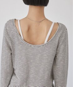 WEGO 【ANGIE VINTAGE】シアーボーダーバックオープントップス