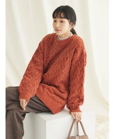 CRAFT STANDARD BOUTIQUE 洗えるモールケーブルニットチュニック