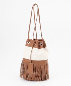 23区 MARCO MASI レザーキャンバスコンビ 巾着 バッグ